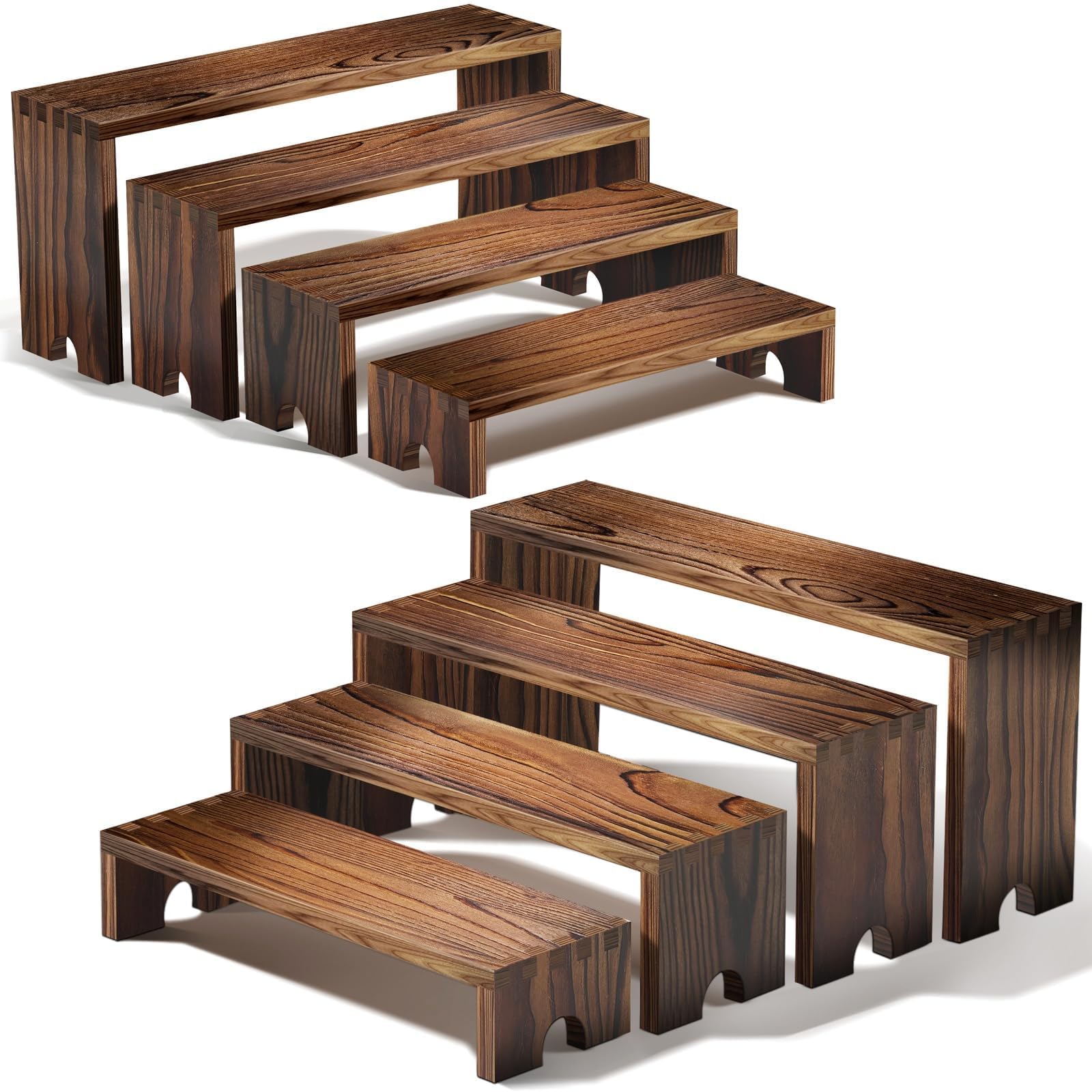 Display Risers Set - 2 Set Ahşap Katmanlı Standlar, Satıcı